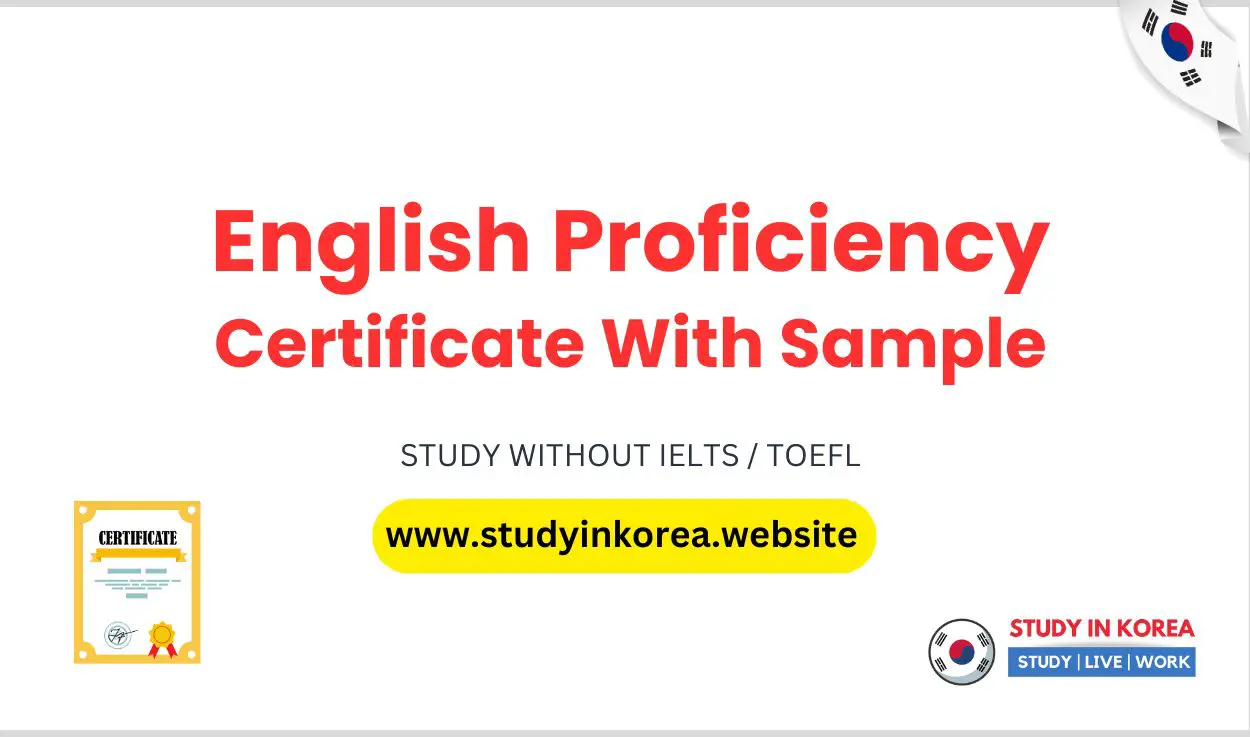 English Proficiency Certificate With Sample